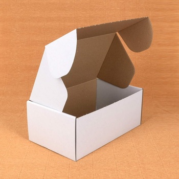 Екстрапак 25 х 15 х 10 см. бяла сгъваема картонена кутия