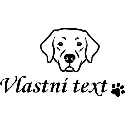 Nažehlovací nápis Labrador Vzor: 4, Potisk: černá, Motiv: srdce