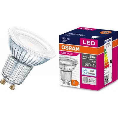 Osram LED žárovka LED GU10 6,9W = 80W 575lm 6500K Studená bílá 120°