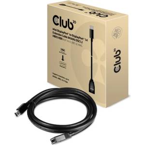 Club 3D Кабел Club 3D - CAC-1121 (Mini DisplayPort 1.4 към DisplayPort 8K60Hz, 1 м, DSC1.2, HBR3, HDR, M/F, двупосочен) (CAC-1121)