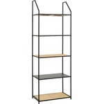 Premier Housewares Черен/в естествен цвят метален стелаж 61x179x34 cm Depok - Premier Housewares (2406752)