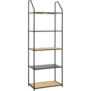 Premier Housewares Черен/в естествен цвят метален стелаж 61x179x34 cm Depok - Premier Housewares (2406752)