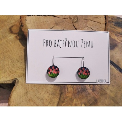 Laboka visací náušnice skleněné Tulipány 0001285