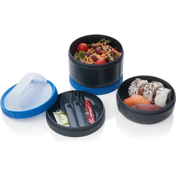 humangear Stax Модулна кутия за обяд XL сиво-синя (070908)