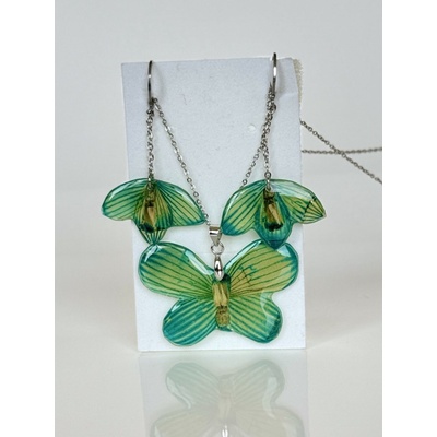 Meganflo Пеперуда в синьо - дълги обеци