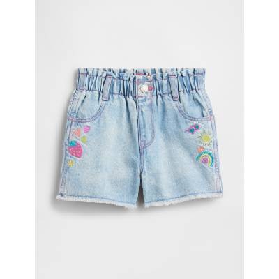GAP Детски дънкови къс панталон Paperbag Mom GAP GAP | Sin | Момичешки | 12-18 месеца