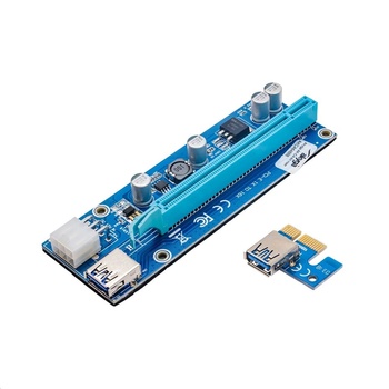 Akyga Riser pci-E, версия 1.8 с 5 кондензатора, 1x до 16x, 6 пина, USB 3.0, за копаене (AK-CA-64) (AK-CA-64)