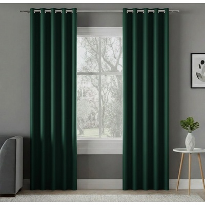 Zatemňovací závěs s kroužky "BLACKOUT" DONA 140x250 cm zelená 223 (cena za 1 kus) MyBestHome
