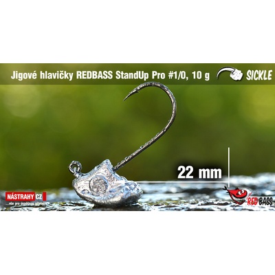 REDBASS Neváznoucí jigová hlava StandUp Pro Sickle vel.1 21 - 27mm 10g 5 ks