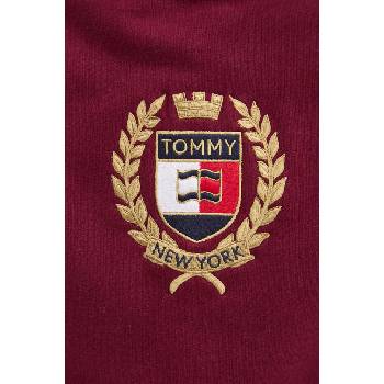 Tommy Hilfiger Памучен суичър Tommy Jeans в бордо с апликация DW0DW18772 (DW0DW18772)