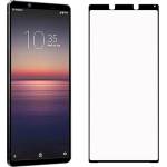  Удароустойчив стъклен протектор покриващ целия екран за Sony Xperia 1 II - цвят черен