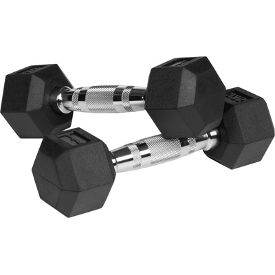Rebel hexagonálna Liatinové činky pogumované HEX 2 x 2 kg
