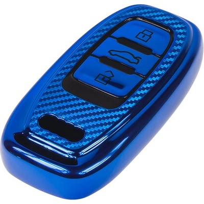 TPU obal pro klíč Audi, carbon modrý, 484AU107CB