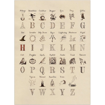 MinaLima Alphabet Harry Potter plakát
