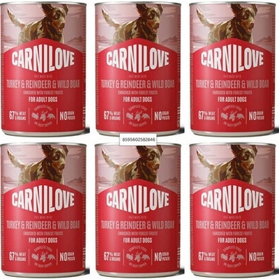 Carnilove Dog Can Turkey and Reindeer and Wildboar 6 x 400 g