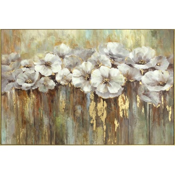 imageLAND АКРИЛНА КАРТИНА white poppies with gold (700614)