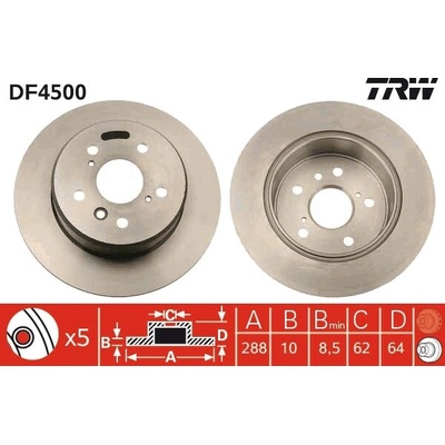 Brzdový kotúč TRW DF4500