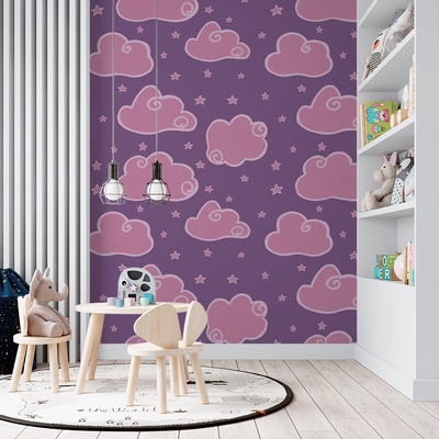 Tapeta SABLIO Růžové obláčky, rozměry 336x220 cm