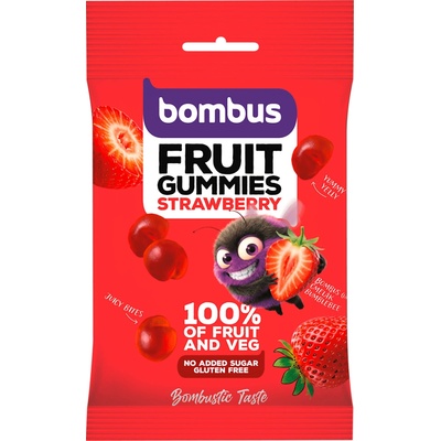 Bombus Fruit Gummies ovocné bonbóny Strawberry 35 g