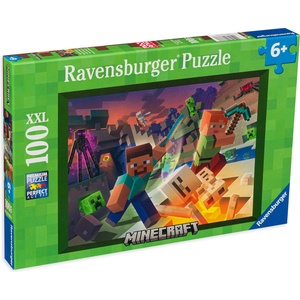 Ravensburger Пъзел Ravensburger от 100 XXL части - Чудовища от Майнкрафт (13333) - baby