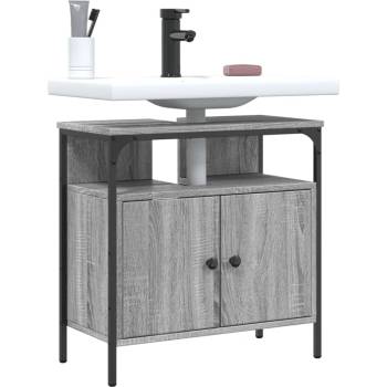 Image 1 of vidaXL Шкаф за мивка за баня, сив сонома, 60x30x60 см, инженерно дърво (842439)