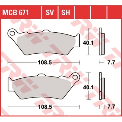 Přední brzdové destičky TRW / Lucas Aprilia 650 Moto 6.5 1995 - 2001