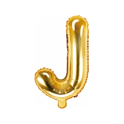 PartyDeco Fóliový balón Mini Písmeno J 35cm zlatý