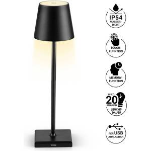 N8Werk Led настолна лампа сензорна с акумулатор черна 54615 (ds00263-l)