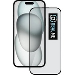 OBAL:ME Обхващащо и ръбовете стъклено защитно покритие за дисплея на iPhone 16, iPhone 15 - OBALME Tempered Glass Screen Protector 5D (черен-прозрачен)