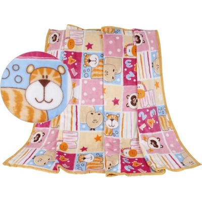 Bellatex Dětská deka ELLA Patchwork Růžová Modrá Žlutá