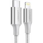 UGREEN Кабел Ugreen US304, от USB C(м) към Lightning(м), 2m, 60W, бял (US304)