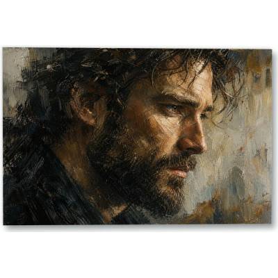 Plakát – Mužský portrét v expresivních tazích 135 × 90 cm Bez rámu Ne Bez rámu