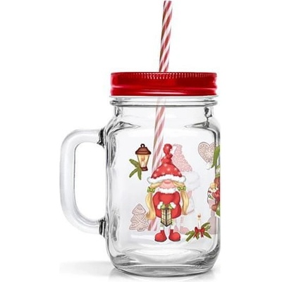 TORO POHÁRKA MASON S VÍČKOM A BRČKOM ELFÍCI 450 ml