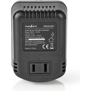 Nedis POCO104 Захранване, преобразувател на напрежение, конвертор, 230V AC - 110V AC, 30W, САЩ (POCO104)