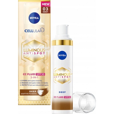 Nivea Luminous630 CC krém 3 v 1 tmavý s OF 30 40 ml – Zboží Dáma