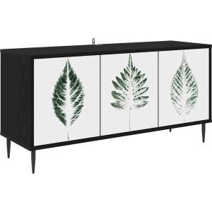 vidaXL ТВ шкаф HANAU 102 x 33 x 51 см Черен дъб Инженерна дървесина (8007105)