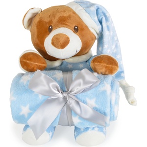 Cangaroo Одеяло 90/75 cm с играчка Addie Bear син (111964)
