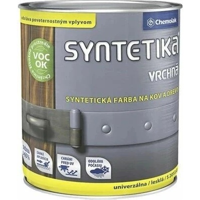 Chemolak Syntetika S 2013 vrchná farba biela/1000 0,6 l na kov a drevo, biela