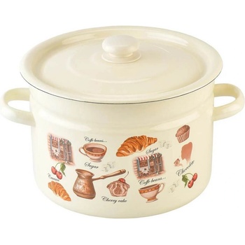 idilia 26 см (9 л. ) емайлирана тенджера с метален капак IDILIA разцветка Cafe de Cherie