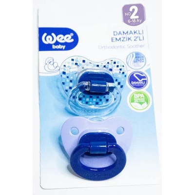 Wee Baby Залъгалка Wee Baby - 6-18 месеца, 2 броя, синя (166)