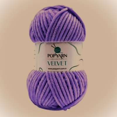 POPYARN Pletací příze Velvet B053 - fialová