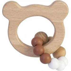 Bambam Дървена чесалка Bam Bam - Eco Friendly, Мече (51591)