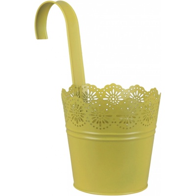 A.H.G. Zinkový květináč na balkon Crown zelená 15,5 x 26 cm