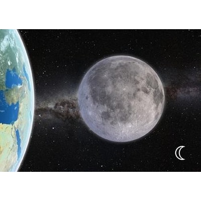 (B) 3D pohľadnica Moon