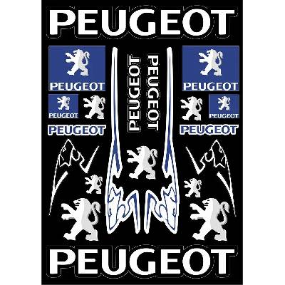 Samolepka set A4 - Peugeot Čierna
