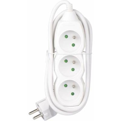 Prodlužovací kabel se zásuvkami 3x230V , 3x1,0mm , 1,5m bílá