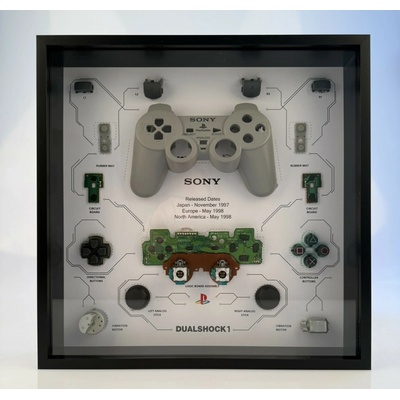 Sony PS1 DualShock 1, rámeček s rozebraným ovladačem