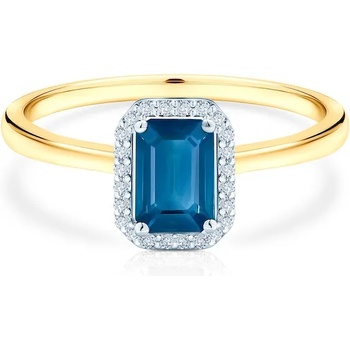 Image 1 of SAVICKI Годежен пръстен savicki: двуцветно злато, син сапфир