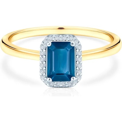 SAVICKI Годежен пръстен savicki: двуцветно злато, син сапфир