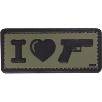 101 Inc. Company Nášivka na suchý zip I Love My Sidearm (plast 3D) - oliva